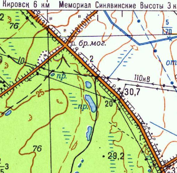 Синявинские высоты карта